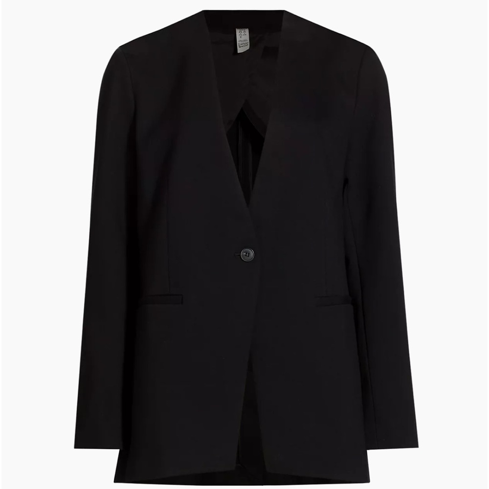 SPANX Black Single-Button V-Neck Blazer